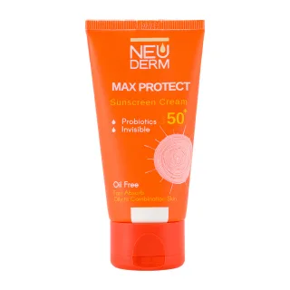 کرم ضد آفتاب بی رنگ نئودرم مدل Max Protect SPF50 مناسب پوست چرب